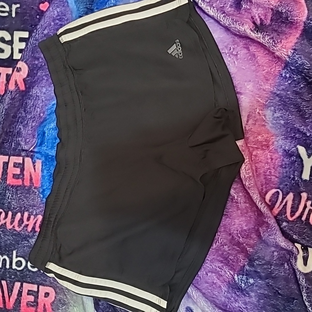 Black adidas running shorts